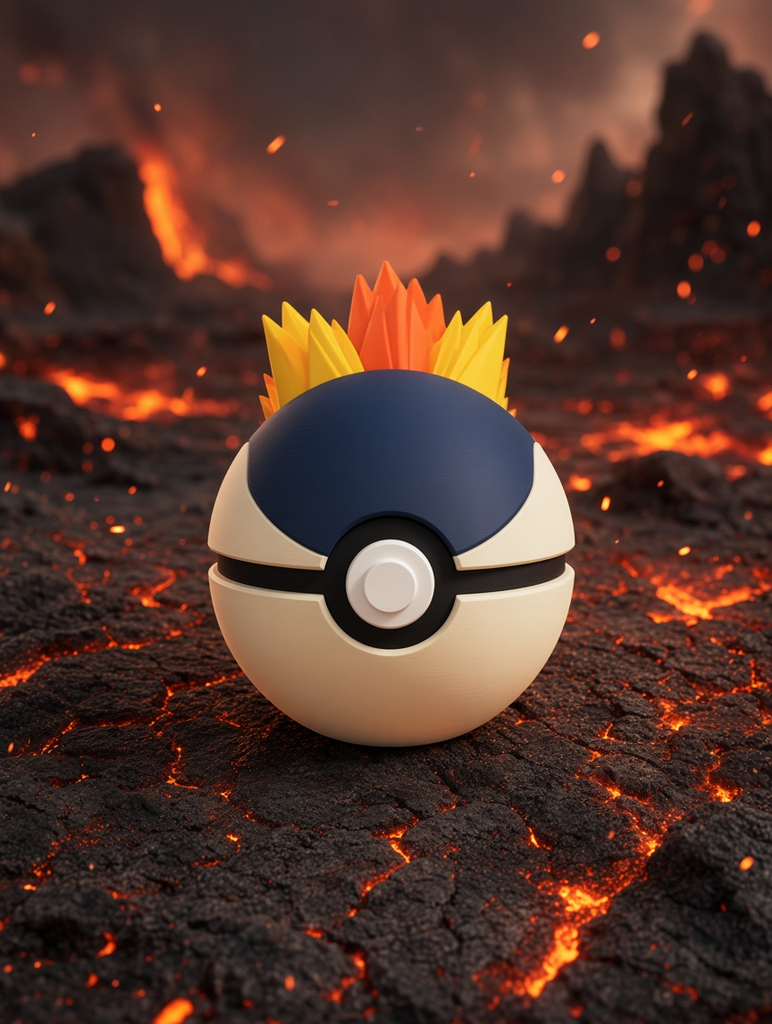 Cyndaquil Character Ball – FABBOX 3D printed