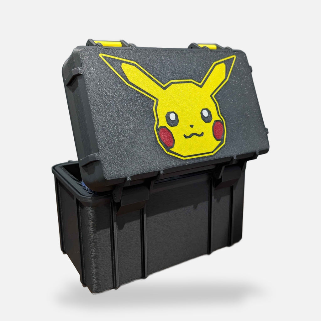 Pikachu Head Trading Card Top Loader Storage Box – FABBOX 3D printed