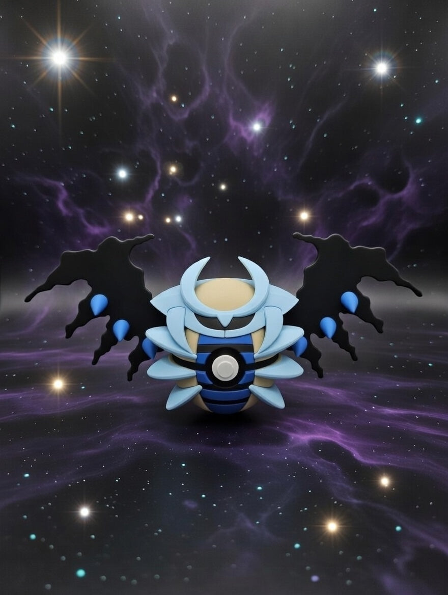Toy figure with a space-themed background featuring stars and nebulae.