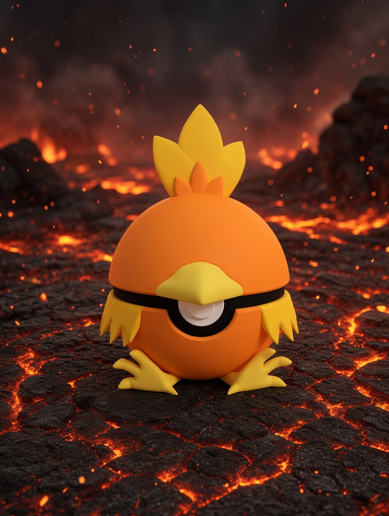 Torchic Character Ball – FABBOX 3D printed