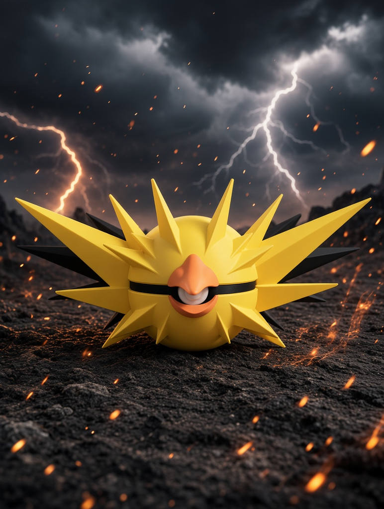 Zapdos Character Ball – FABBOX 3D printed